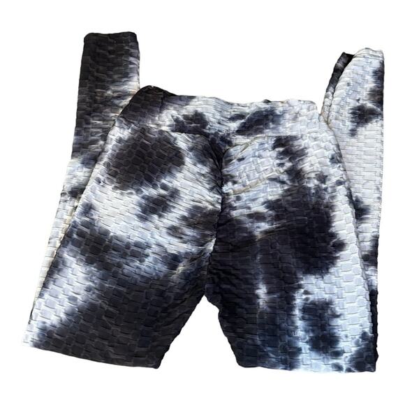 Rue21 Honeycomb Texture Cinched Booty Leggings Womens Size Medium Tiedye - Picture 2 of 3